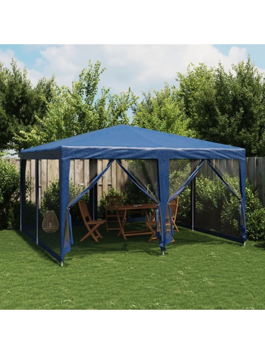 Party stan s 8 síťovanými bočnicemi modrý 4 x 4 m HDPE