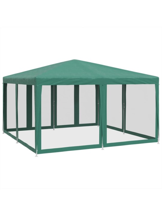 Party stan s 8 síťovanými bočnicemi zelený 4 x 4 m HDPE