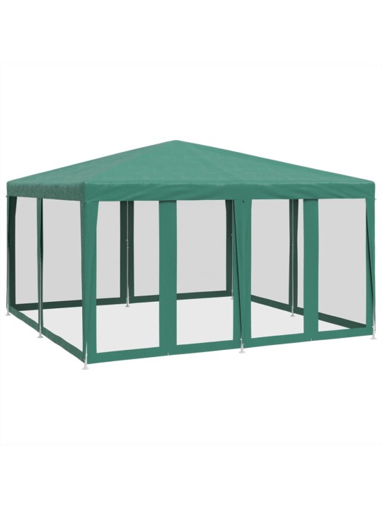 Party stan s 8 síťovanými bočnicemi zelený 4 x 4 m HDPE