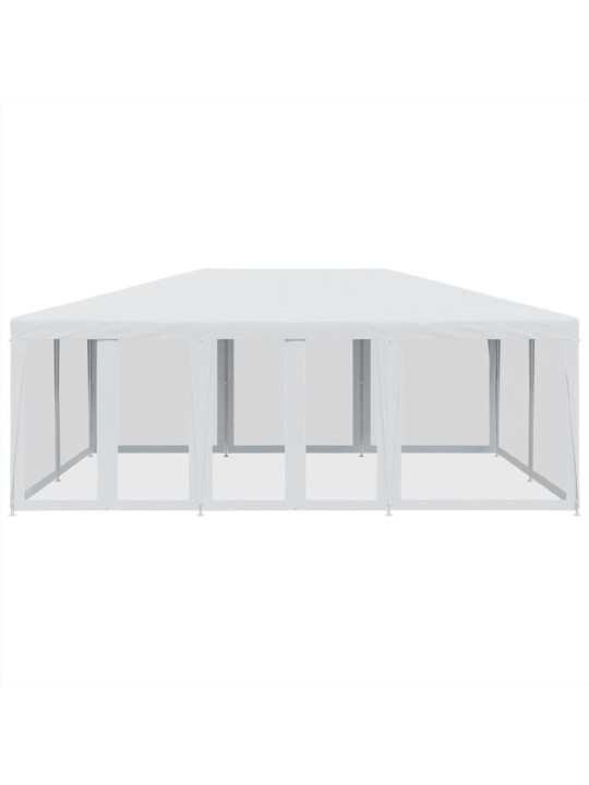 Party stan s 10 síťovanými bočnicemi bílý 6 x 4 m HDPE