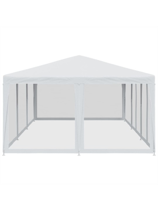 Party stan s 10 síťovanými bočnicemi bílý 6 x 4 m HDPE