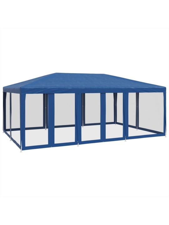 Party stan s 12 síťovanými bočnicemi modrý 6 x 4 m HDPE