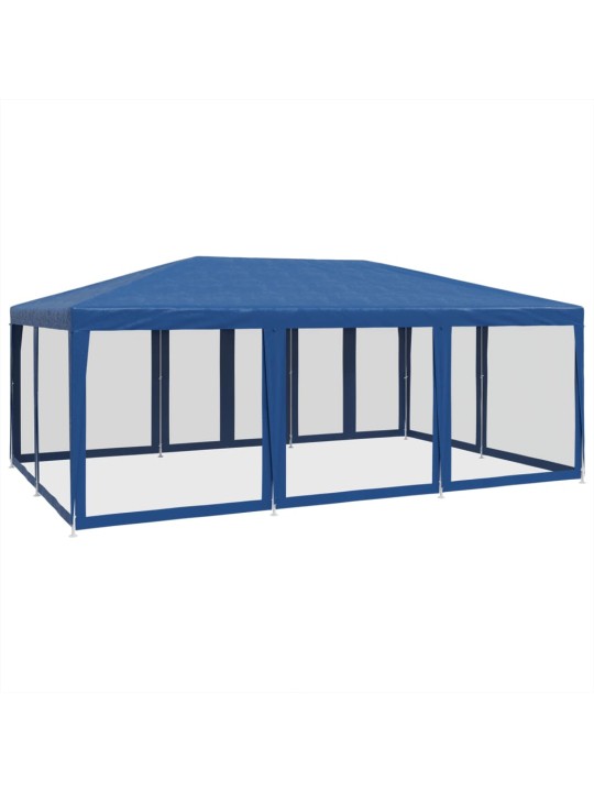 Party stan s 12 síťovanými bočnicemi modrý 6 x 4 m HDPE
