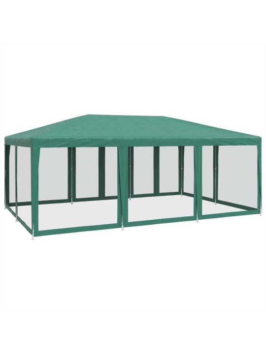 Party stan s 10 síťovanými bočnicemi zelený 6 x 4 m HDPE