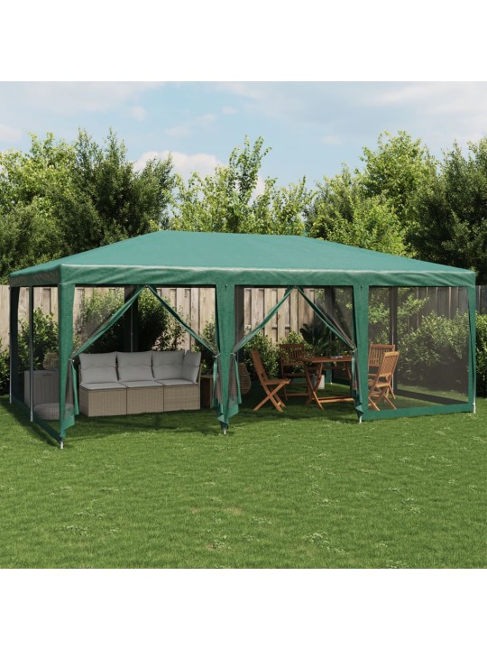 Party stan s 10 síťovanými bočnicemi zelený 6 x 4 m HDPE