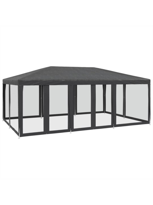 Party stan s 10 síťovanými bočnicemi antracitový 6 x 4 m HDPE