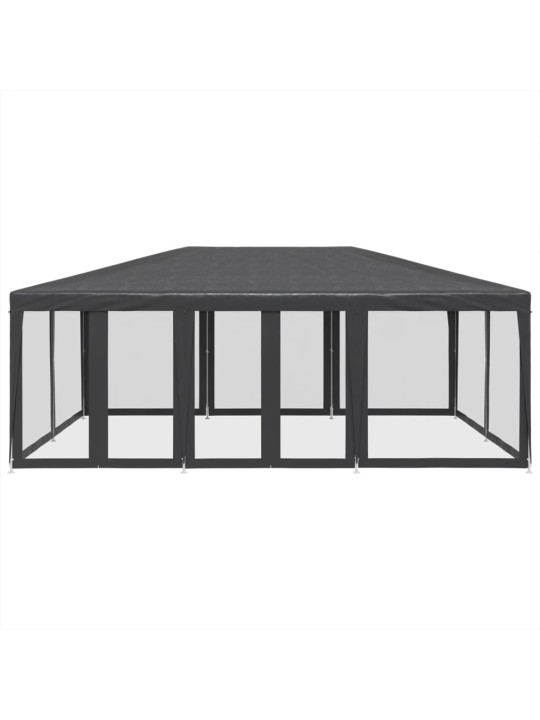 Party stan s 10 síťovanými bočnicemi antracitový 6 x 4 m HDPE