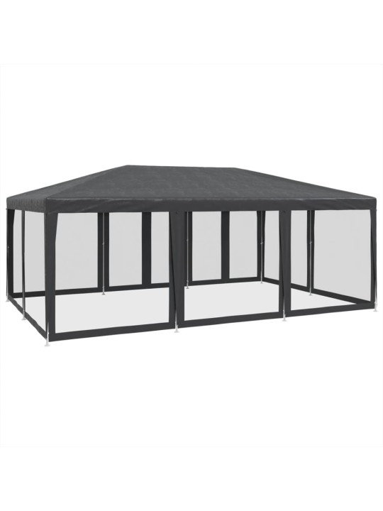 Party stan s 10 síťovanými bočnicemi antracitový 6 x 4 m HDPE