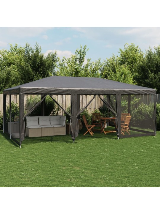 Party stan s 10 síťovanými bočnicemi antracitový 6 x 4 m HDPE