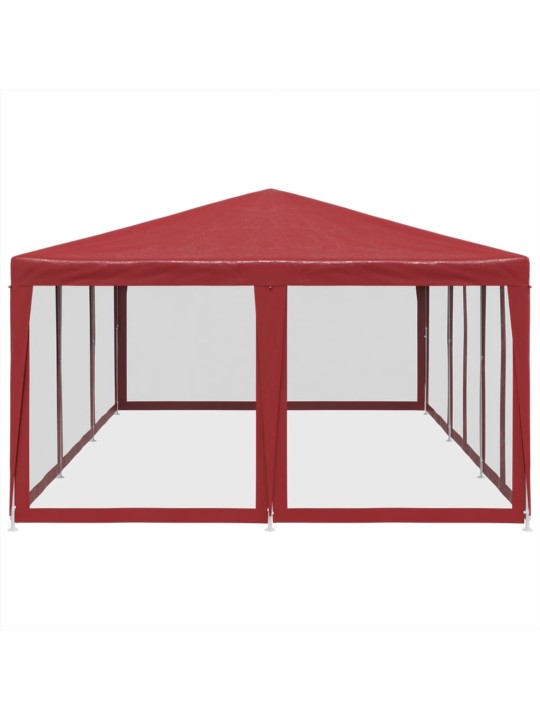 Party stan s 10 síťovanými bočnicemi červený 6 x 4 m hdpe