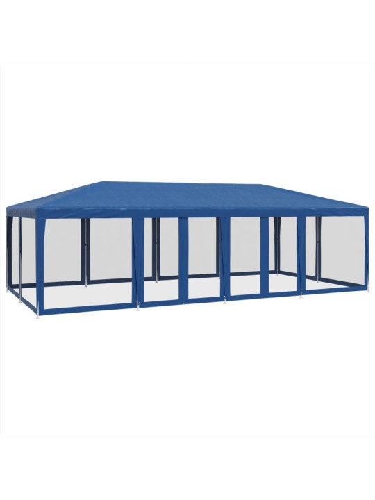 Party stan s 12 síťovanými bočnicemi modrý 8 x 4 m HDPE
