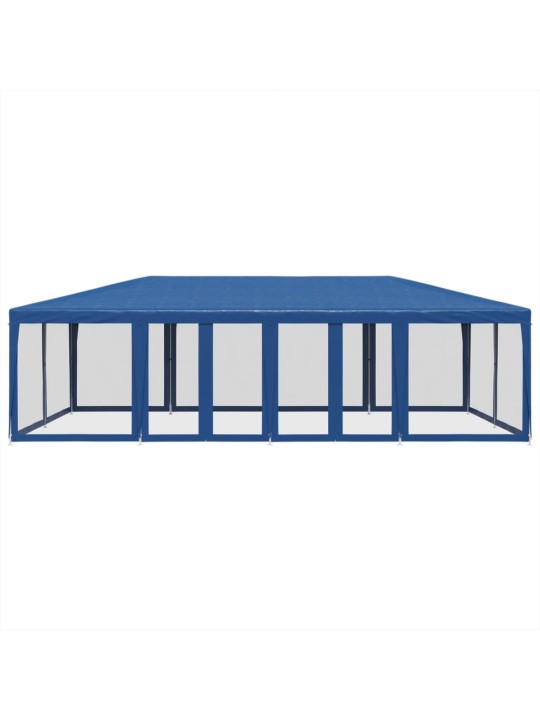 Party stan s 12 síťovanými bočnicemi modrý 8 x 4 m HDPE