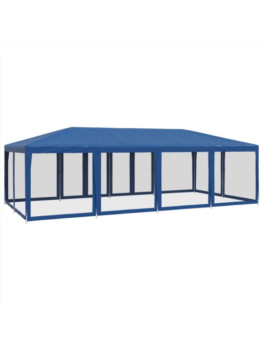 Party stan s 12 síťovanými bočnicemi modrý 8 x 4 m HDPE