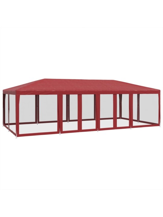 Party stan s 12 síťovanými bočnicemi červený 8 x 4 m hdpe