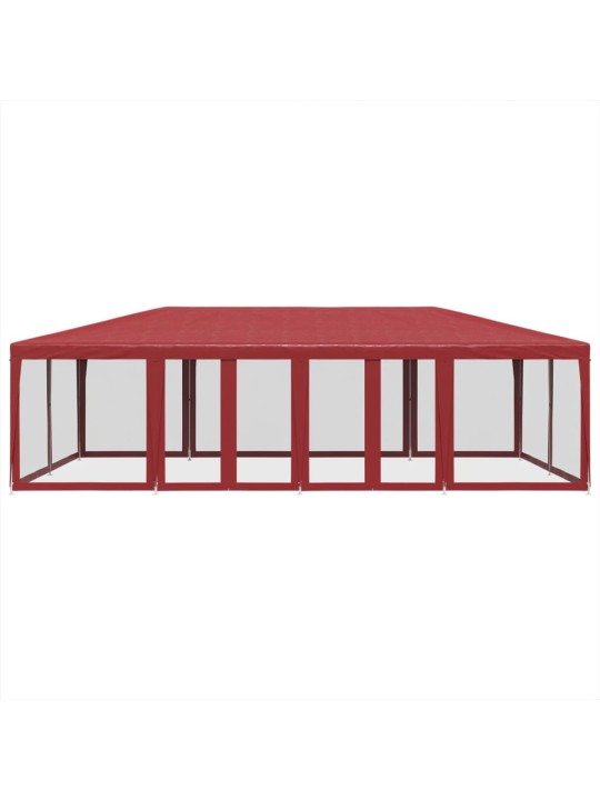 Party stan s 12 síťovanými bočnicemi červený 8 x 4 m hdpe