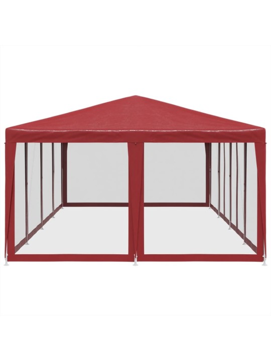 Party stan s 12 síťovanými bočnicemi červený 8 x 4 m hdpe
