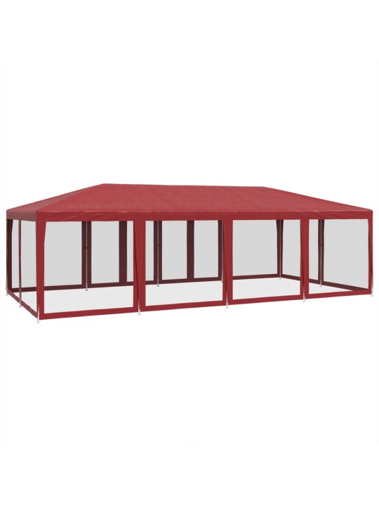 Party stan s 12 síťovanými bočnicemi červený 8 x 4 m hdpe