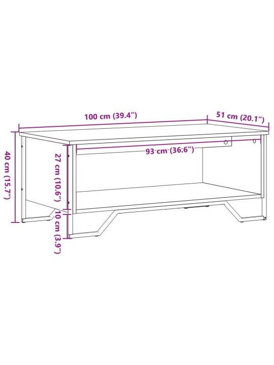Konferenční stolek černý 100 x 51 x 40 cm kompozitní dřevo