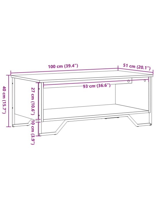 Konferenční stolek dub sonoma 100 x 51 x 40 cm kompozitní dřevo