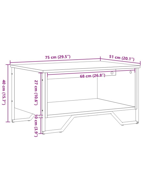 Konferenční stolek černý 75 x 51 x 40 cm kompozitní dřevo