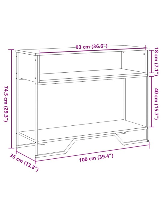 Konzolový stolek dub sonoma 100 x 35 x 74,5 cm kompozitní dřevo
