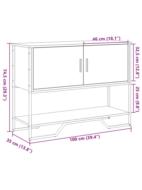 Konzolový stolek dub sonoma 100 x 35 x 74,5 cm kompozitní dřevo