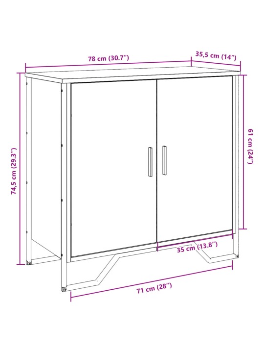 Příborník dub sonoma 78 x 35,5 x 74,5 cm kompozitní dřevo