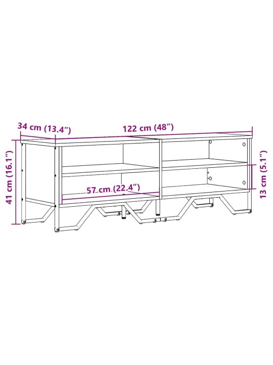 TV skříňka černá 122 x 34 x 41 cm kompozitní dřevo
