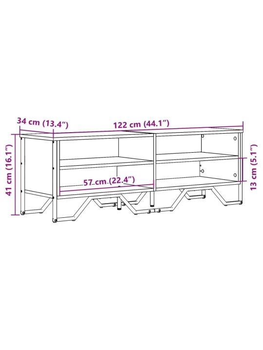 TV skříňka kouřový dub 122 x 34 x 41 cm kompozitní dřevo