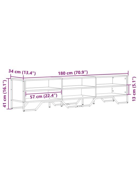 TV skříňka černá 180 x 34 x 41 cm kompozitní dřevo