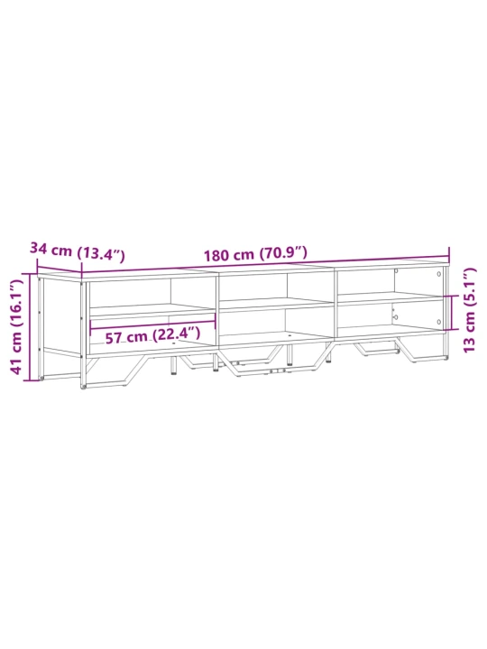 TV skříňka kouřový dub 180 x 34 x 41 cm kompozitní dřevo