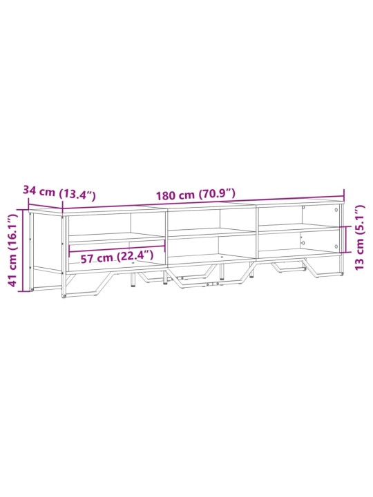 TV skříňka hnědý dub 180 x 34 x 41 cm kompozitní dřevo