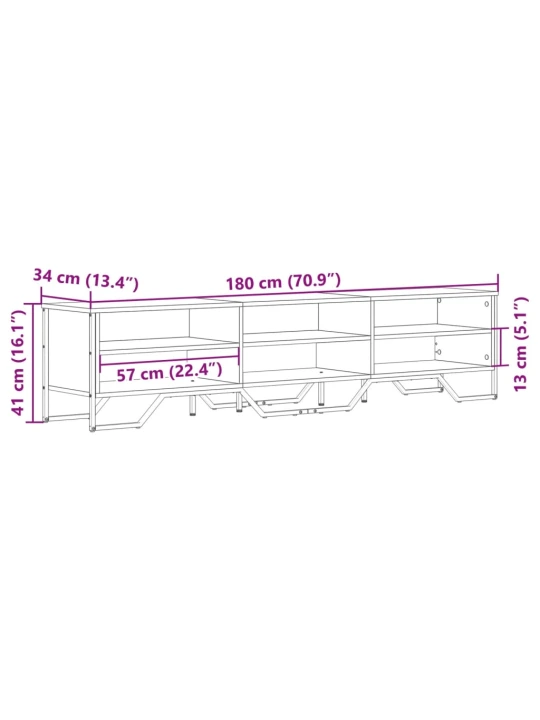 TV skříňka hnědý dub 180 x 34 x 41 cm kompozitní dřevo