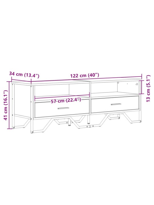 TV skříňka dub sonoma 122 x 34 x 41 cm kompozitní dřevo