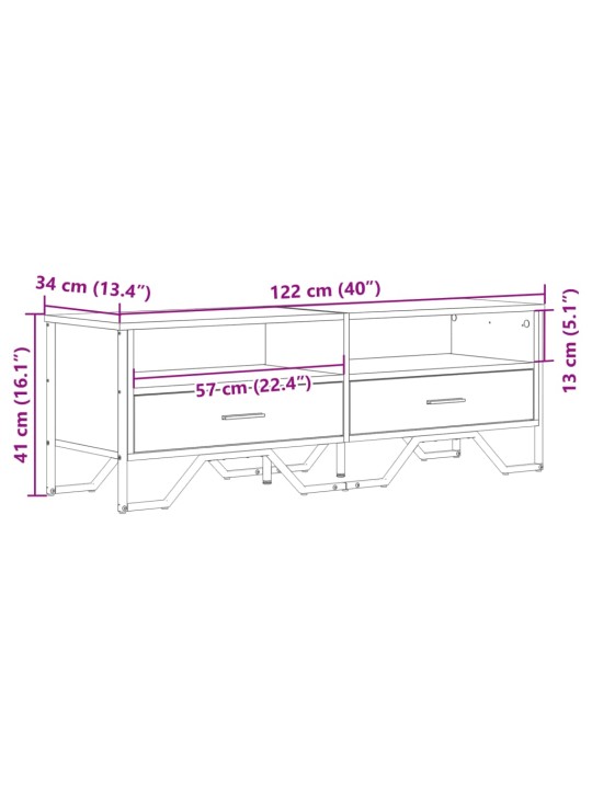 TV skříňka šedá sonoma 122 x 34 x 41 cm kompozitní dřevo