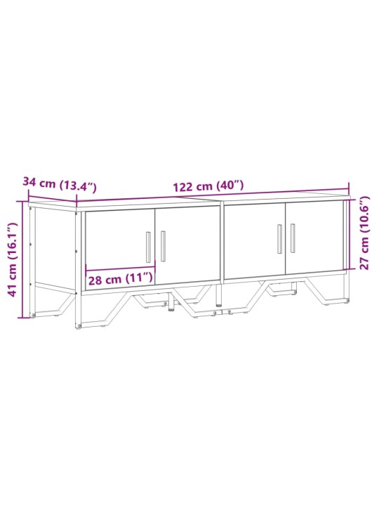 TV skříňka černá 122 x 34 x 41 cm kompozitní dřevo