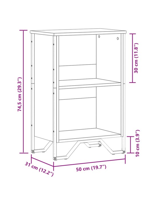 Knihovna dub sonoma 50 x 31 x 74,5 cm kompozitní dřevo