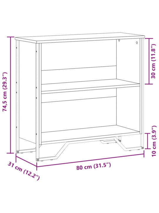 Knihovna dub sonoma 80 x 31 x 74,5 cm kompozitní dřevo
