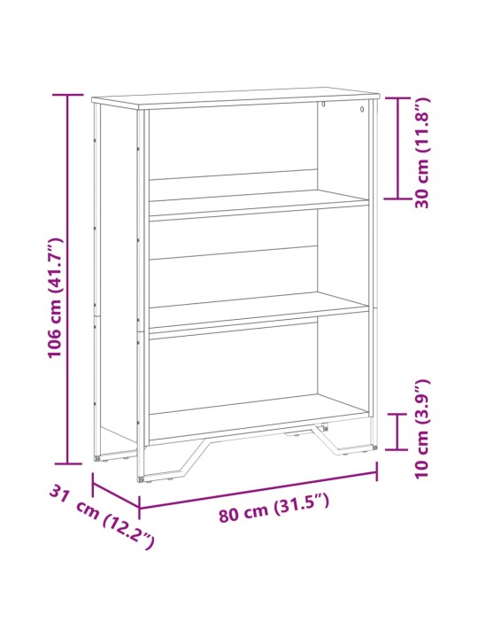Knihovna dub sonoma 80 x 31 x 106 cm kompozitní dřevo