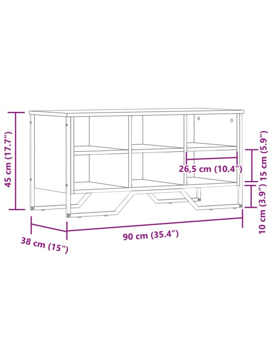 Botník dub sonoma 90 x 38 x 45,5 cm kompozitní dřevo