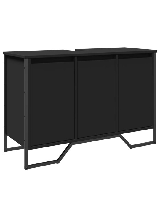 Koupelnová skříňka pod umyvadlo černá 91 x 35 x 60 cm kompozit