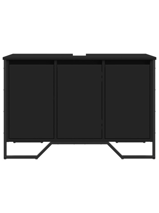 Koupelnová skříňka pod umyvadlo černá 91 x 35 x 60 cm kompozit