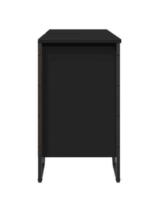 Koupelnová skříňka pod umyvadlo černá 91 x 35 x 60 cm kompozit