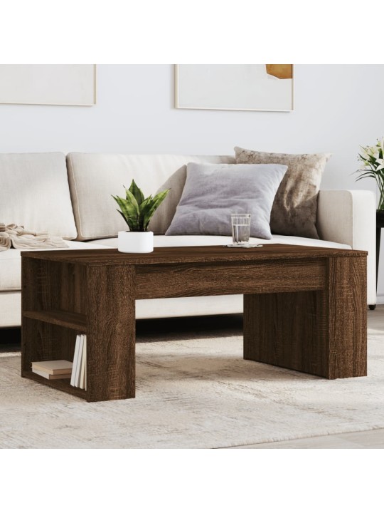 Konferenční stolek hnědý dub 102 x 55 x 42 cm kompozitní dřevo