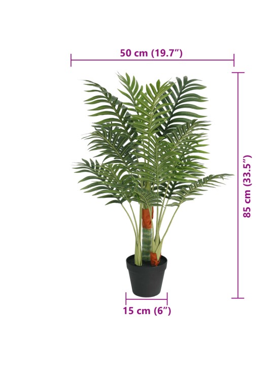 Umělá palma se 3 kmínky zelená 85 cm PP