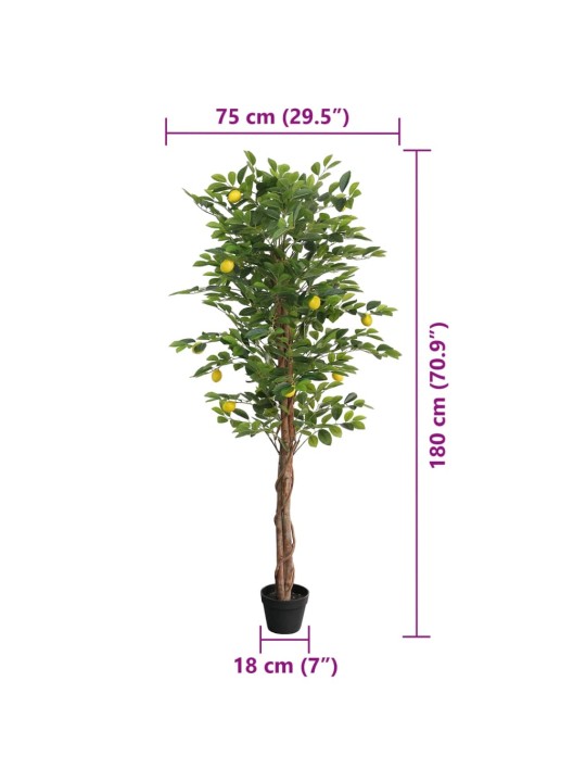 Umělý citronovník se 3 kmínky zelený 180 cm PP