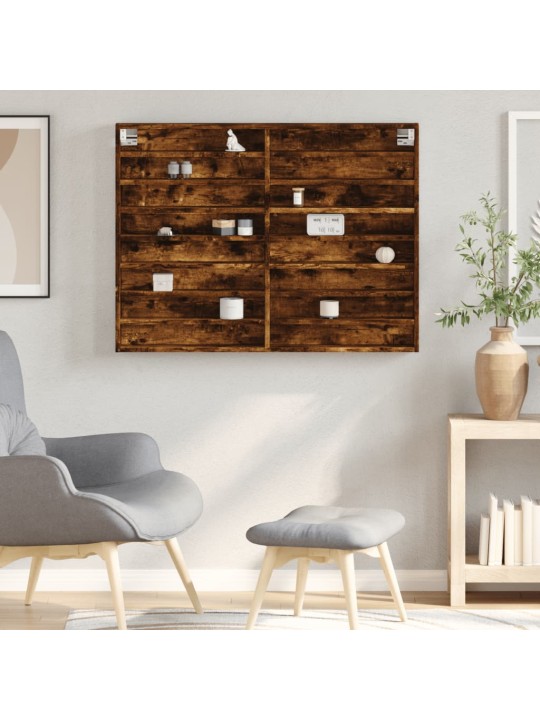 Vitrína kouřový dub 100 x 8,5 x 75 cm kompozitní dřevo