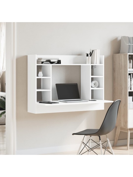 Nástěnný psací stůl bílý 105 x 48 x 75 cm kompozitní dřevo