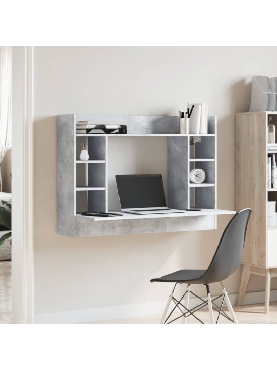 Nástěnný psací stůl betonově šedý 105x48x75 cm kompozitní dřevo