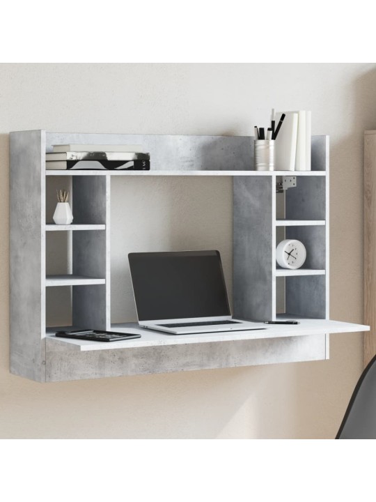 Nástěnný psací stůl betonově šedý 105x48x75 cm kompozitní dřevo